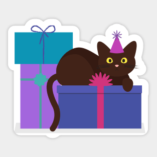 Birthday Cat Sticker